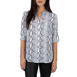 Essential Snakeskin Chiffon Henley